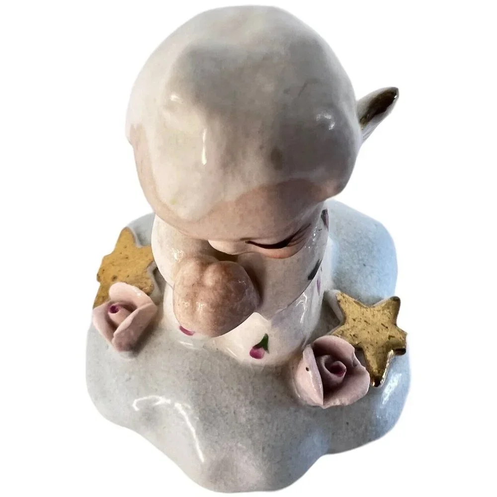 Vintage Napco Itsy Bitsy‎ Angel Figurine Givin Thanks Flower Star S245E